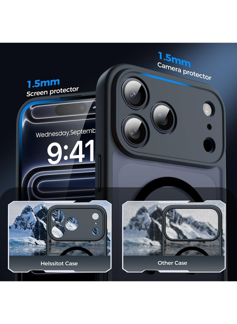 PULUZ Magnetic for iPhone 17 Pro Case, with Privacy Screen Protectors X2, [Camera Protection] [15FT Military Drop Protection] Translucent Matte Back Slim Shockproof Phone Cover, Black - Image 5