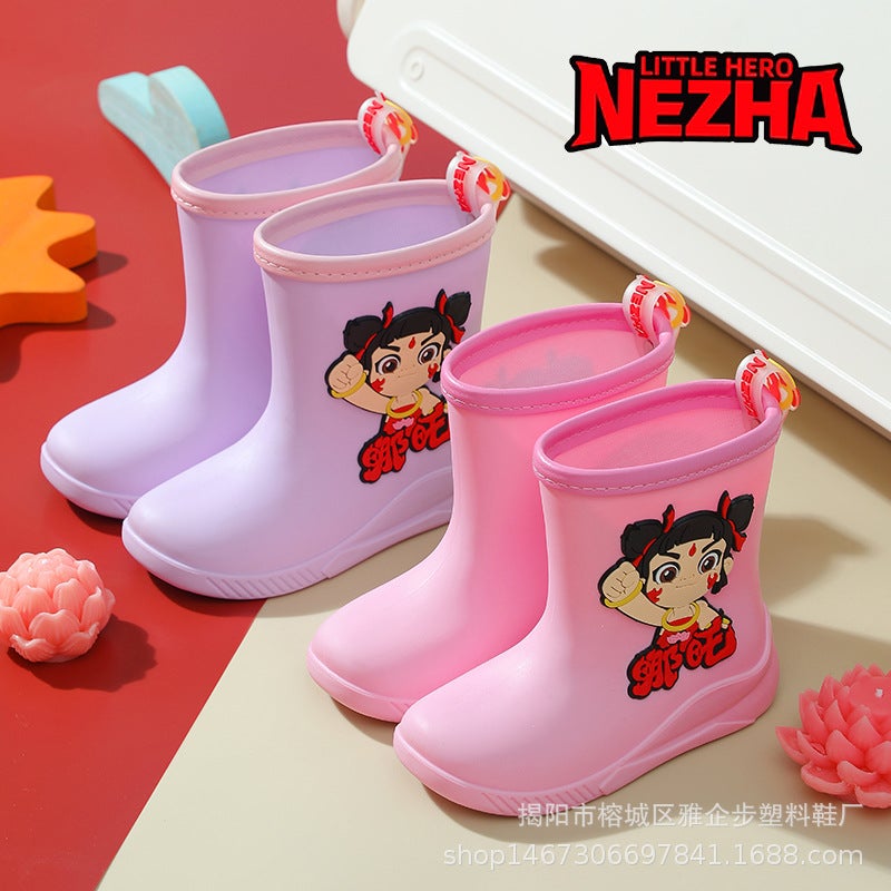 Nezha Children'S Trendy Rain Boots For Girls And Boys Anti-Slip Soles Can Be Worn In All Seasons Cartoon Baby Rain Boots - Image 4