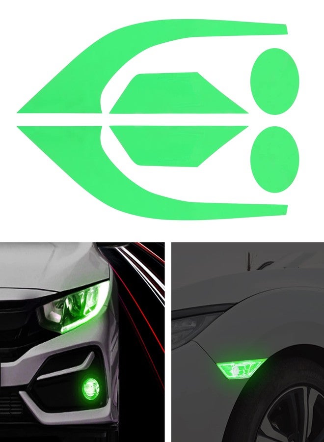 TOMALL 3 Pair Vinyl Smoke Tint Fog Light Headlight Side Marker Light Film for Honda Civic 2016-2021 Fender Turn Signal Light Stickers Self Adhesive Decals Car Vinyl Smoke Stickers Decoration (Green) - Image 1