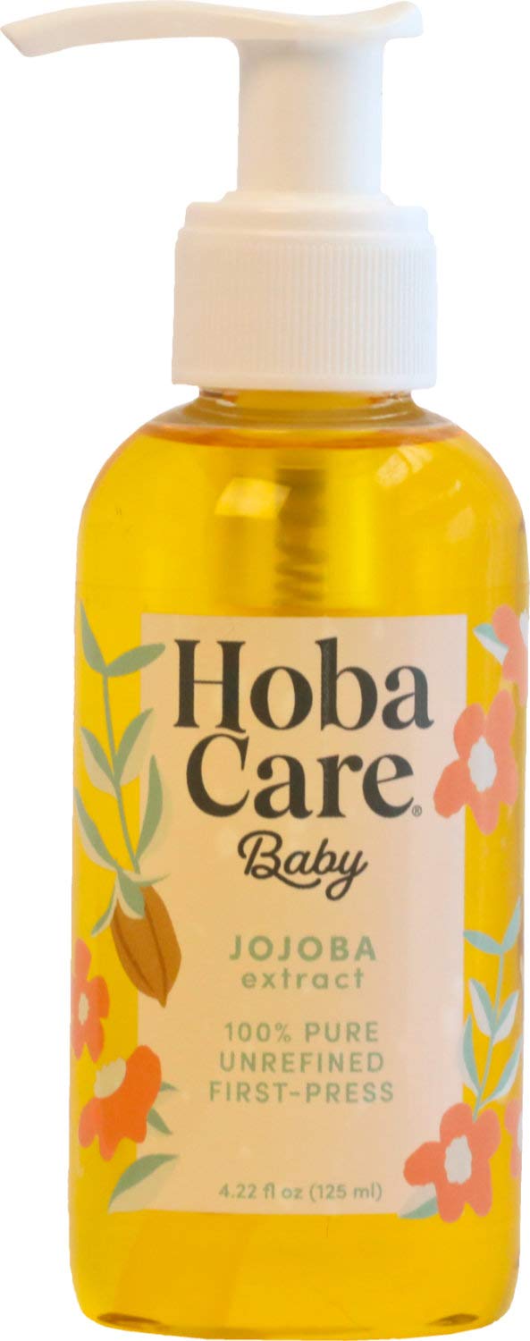 HobaCare Jojoba Baby Oil with Pump Dispenser 100 Pure Natural Unrefined Unscented ColdPressed Jojoba Oil for Baby Hair Infant Skin Cradle Care Body Moisture 422 fl oz