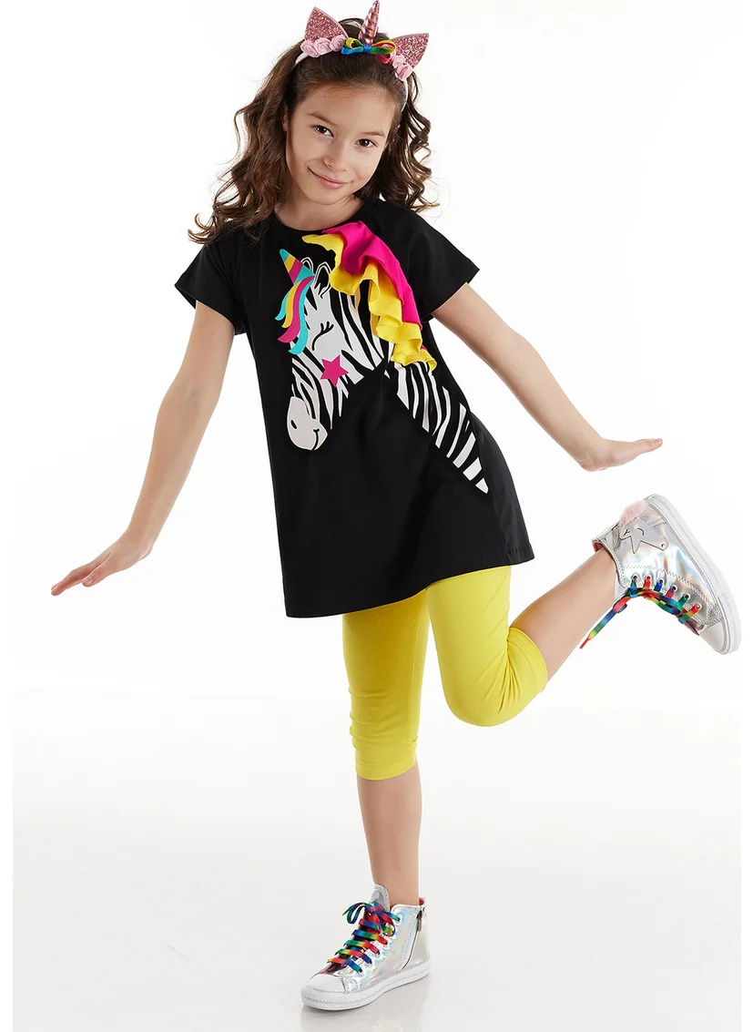 Denokids Zebracorn Black Girl Tunic Leggings Set