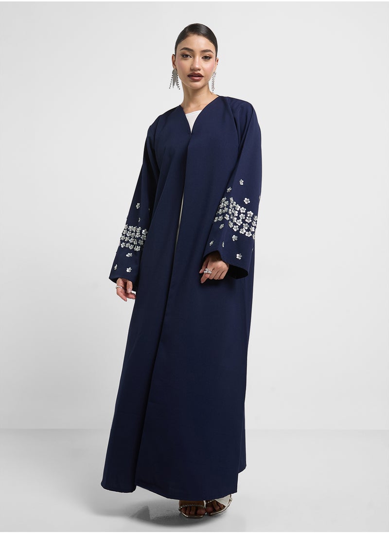 hayas closet V-Neck Embellished Flared Sleeve Abaya  - Image 4