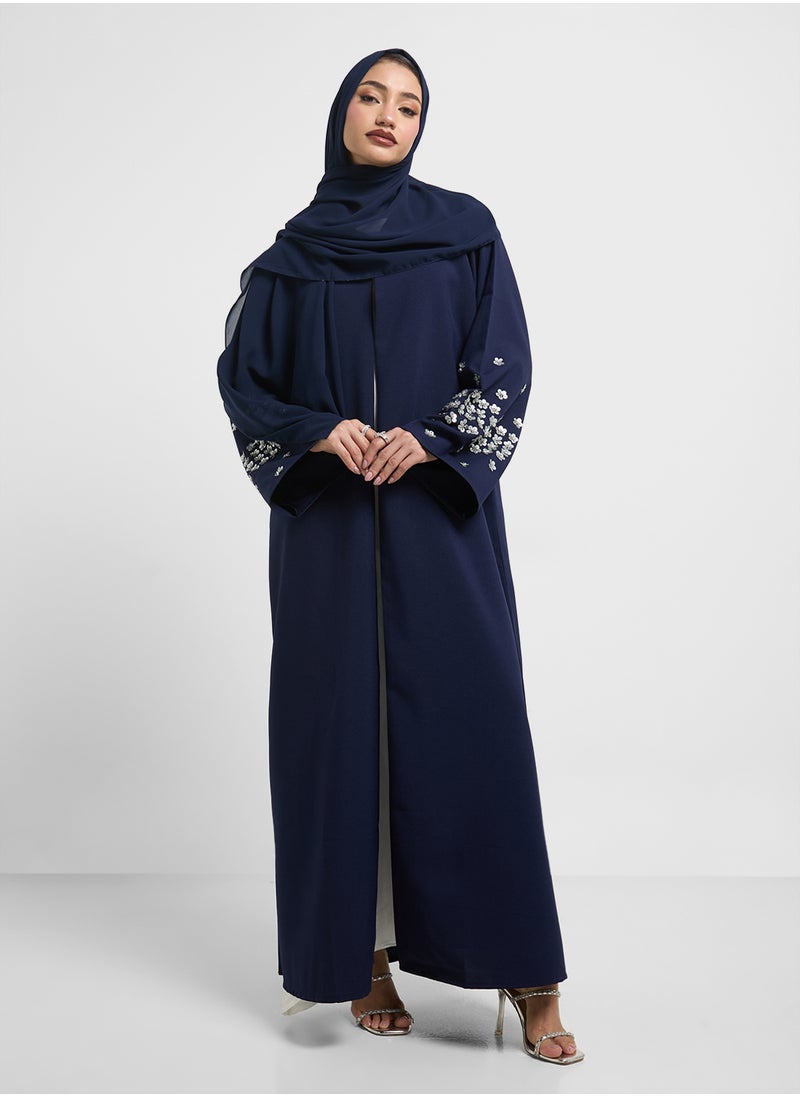 hayas closet V-Neck Embellished Flared Sleeve Abaya  - Image 1