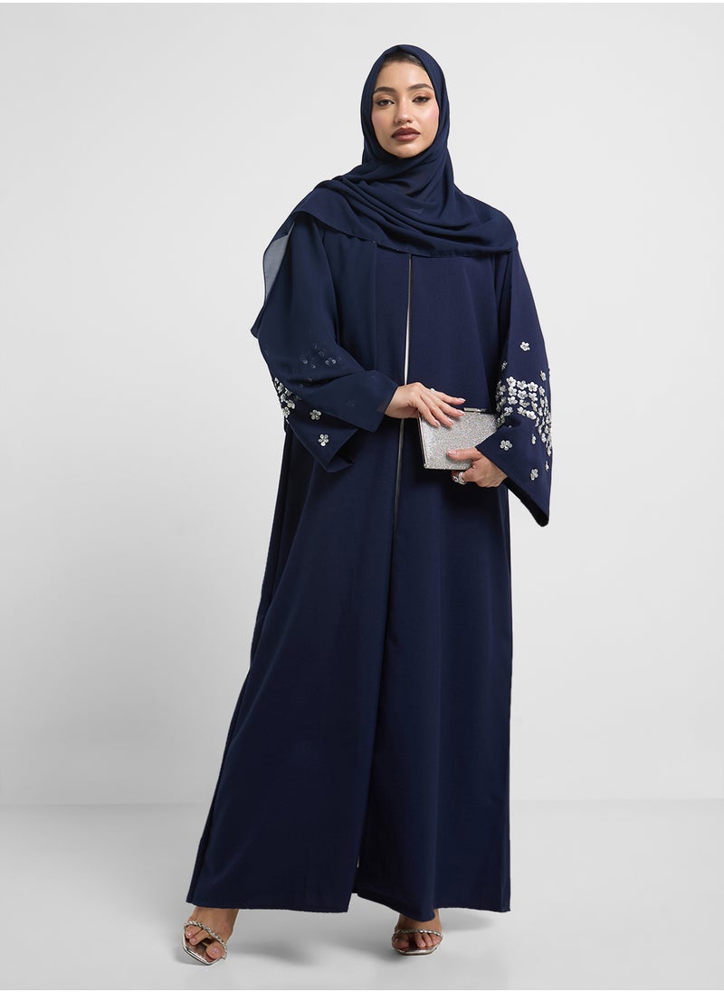 hayas closet V-Neck Embellished Flared Sleeve Abaya  - Image 5