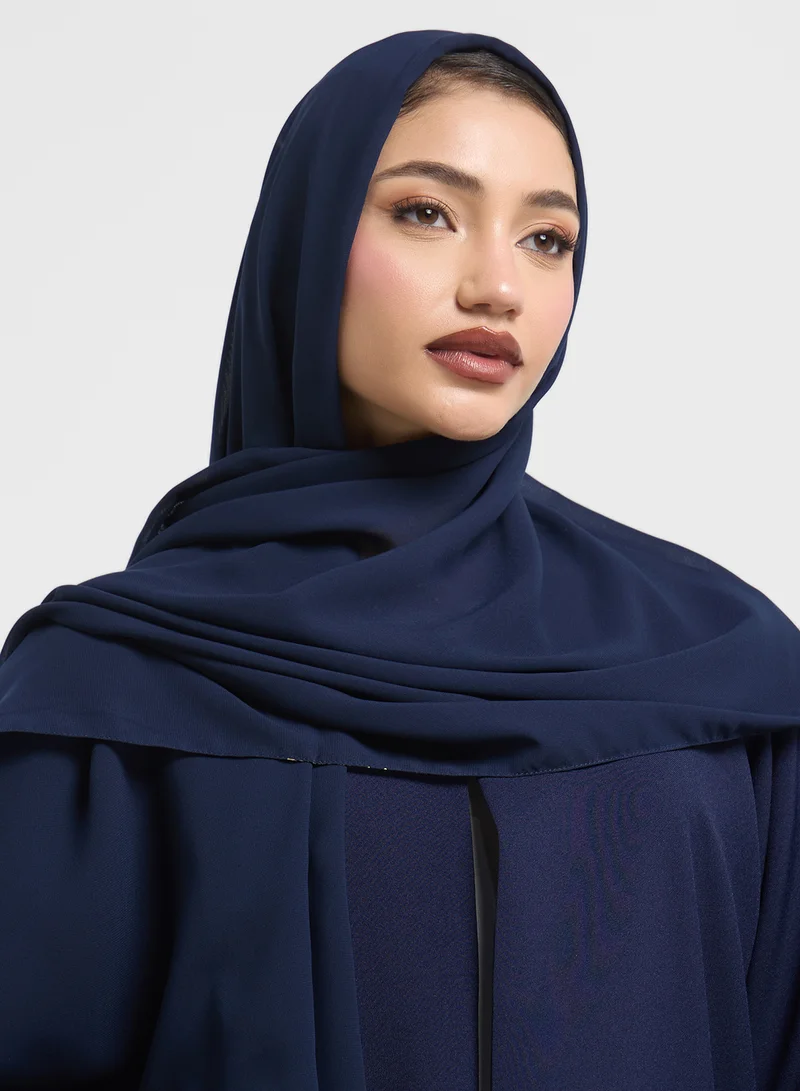 hayas closet V-Neck Embellished Flared Sleeve Abaya