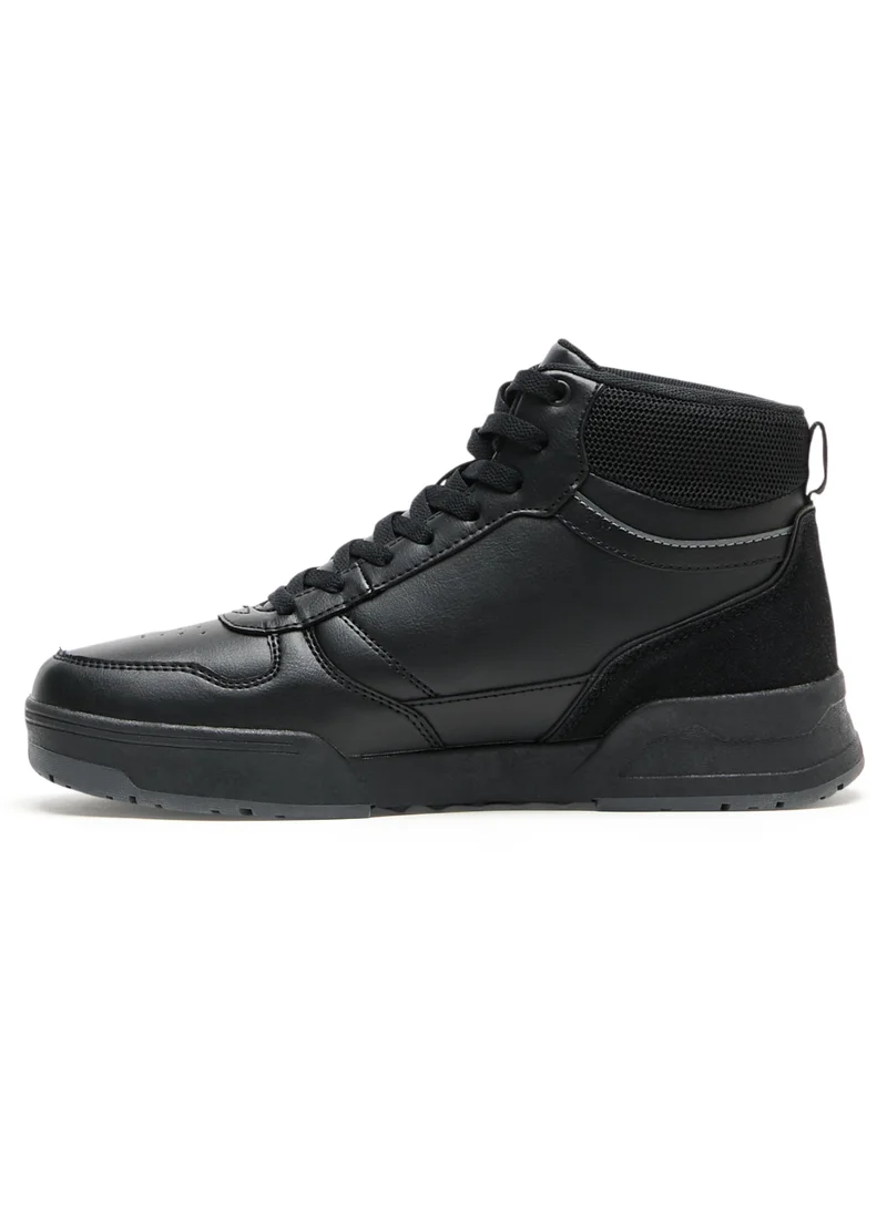 U.S. Polo Assn. Men's Black High-Top Sneakers - Lightweight Durable All-Black Design with Ankle Support, Casual Outdoor Shoes for Everyday Style