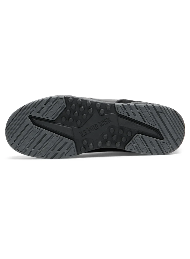 U.S. Polo Assn. Men's Black High-Top Sneakers - Lightweight Durable All-Black Design with Ankle Support, Casual Outdoor Shoes for Everyday Style