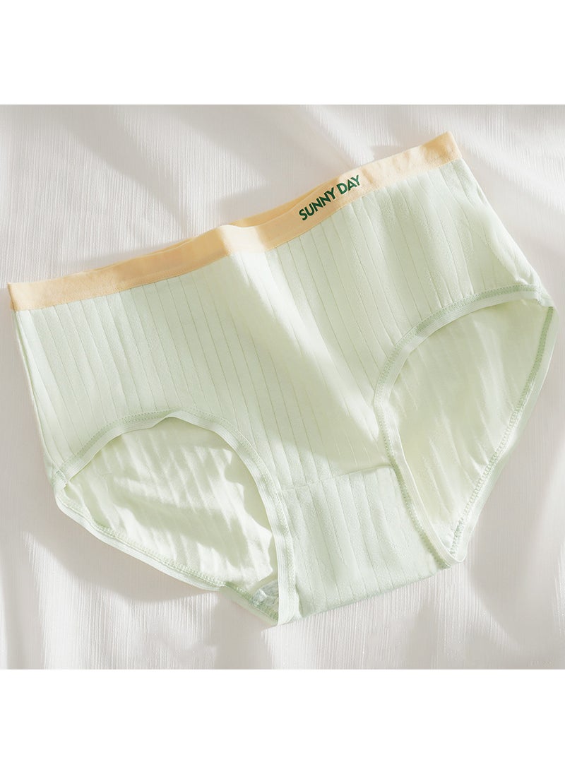 Generic - [Independent] simple color matching cotton underwear ladies waist breathable comfortable cotton pants girls briefs Shrimp powder - Image 1