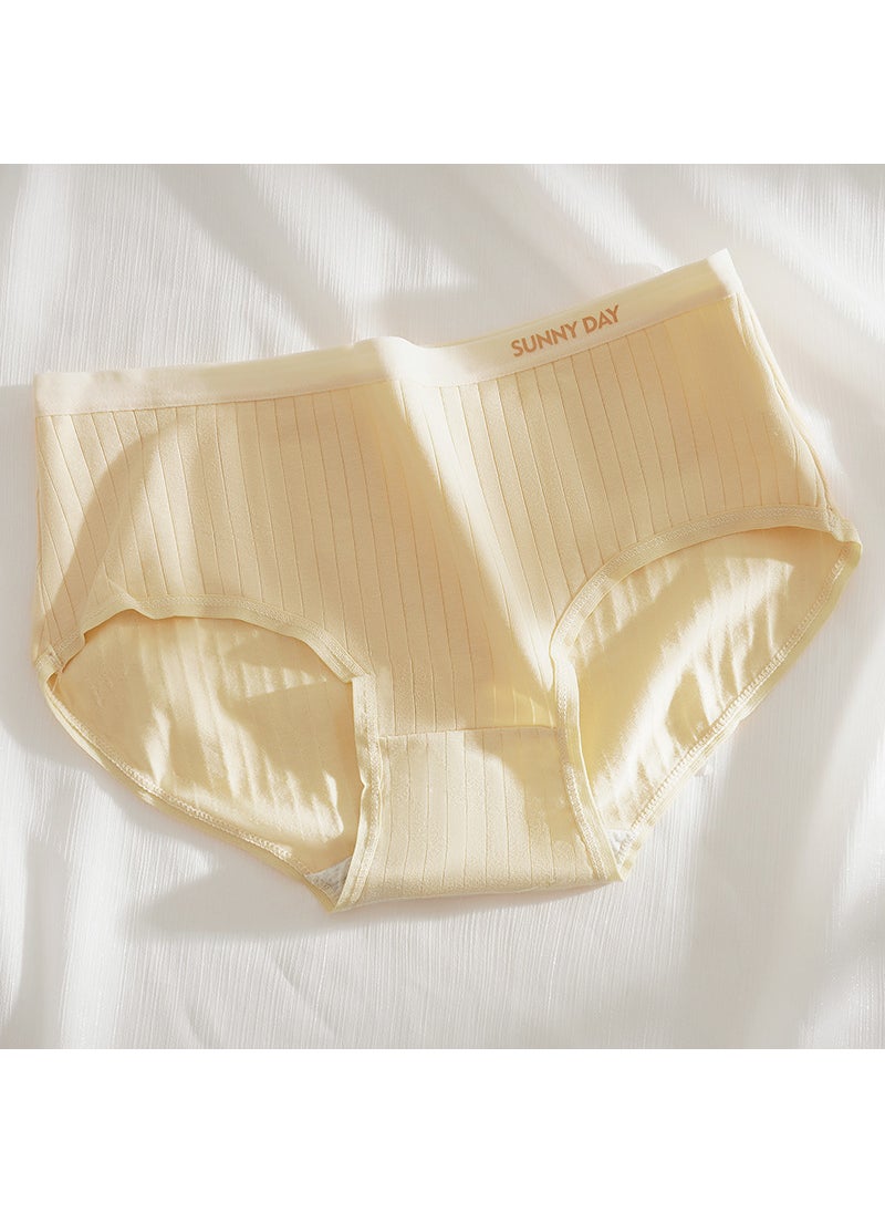 Generic - [Independent] simple color matching cotton underwear ladies waist breathable comfortable cotton pants girls briefs Shrimp powder - Image 1