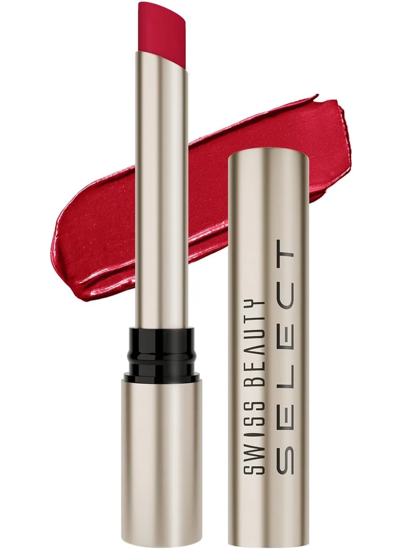 Swiss Beauty Swiss Beauty Select High On Shine Creamy Lipstick | With Mirror-shine finish | Enriched with Vitamin E | Shade- Scarlet Red, 1g |