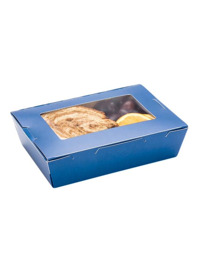 Restaurantware Cafe Vision 42 Ounce Disposable To Go Boxes, 200 Paper Boxes For Food - Hinge Lock, Grease-Impervious, Midnight Blue Paper Take Out Food Containers, With Window, For Lunch, Desserts - Image 2