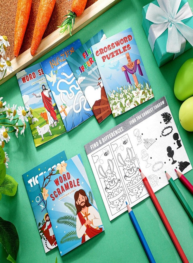 هونغداو مجموعة كتب أنشطة عيد الفصح المصغرة من هونغداو، 48 قطعة، بعنوان "قام المسيح"، للأطفال، تتضمن كتب تلوين مسيحية مصغرة، وألعابًا وأنشطةً تفاعلية، وهي مثالية كهدايا لحفلات عيد الفصح، أو حشو سلال الهدايا، أو لوازم مدرسية صفية. - Image 4