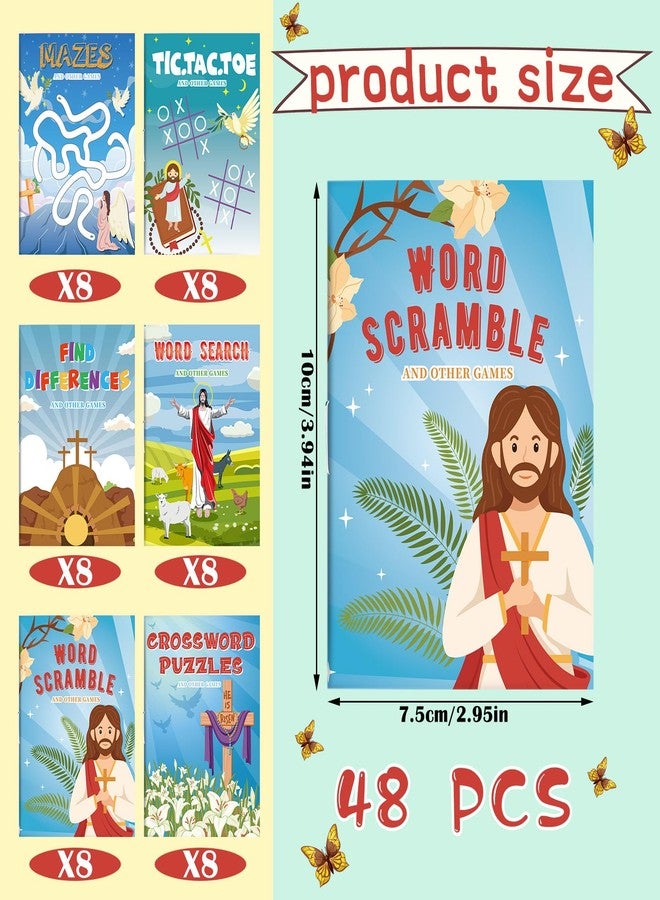 هونغداو مجموعة كتب أنشطة عيد الفصح المصغرة من هونغداو، 48 قطعة، بعنوان "قام المسيح"، للأطفال، تتضمن كتب تلوين مسيحية مصغرة، وألعابًا وأنشطةً تفاعلية، وهي مثالية كهدايا لحفلات عيد الفصح، أو حشو سلال الهدايا، أو لوازم مدرسية صفية. - Image 2