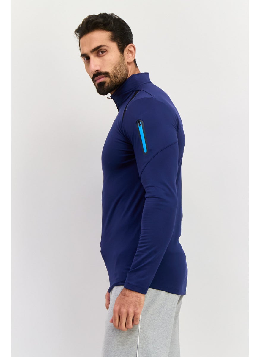 RBX Men Sportswear Fit Plain Long Sleeves Outdoor Sweatshirt, Navy  - Image 3