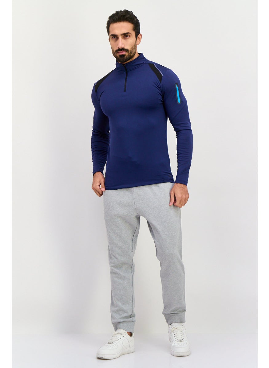 RBX Men Sportswear Fit Plain Long Sleeves Outdoor Sweatshirt, Navy  - Image 2