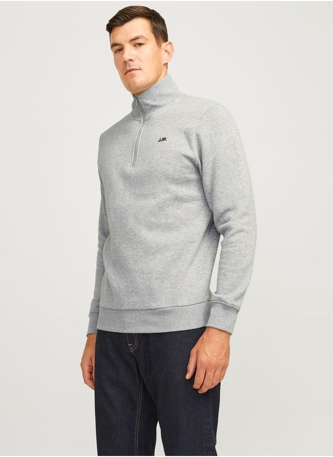 JJ Rebel by Jack & Jones Logo Detail Half Zip Sweatshirt  - Image 1
