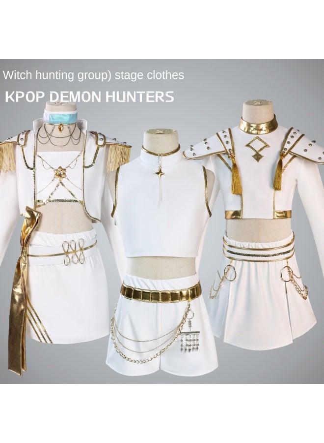 Kpop Witch Group Mira White Stage Cosplay Costume (Kids Size) - Image 1