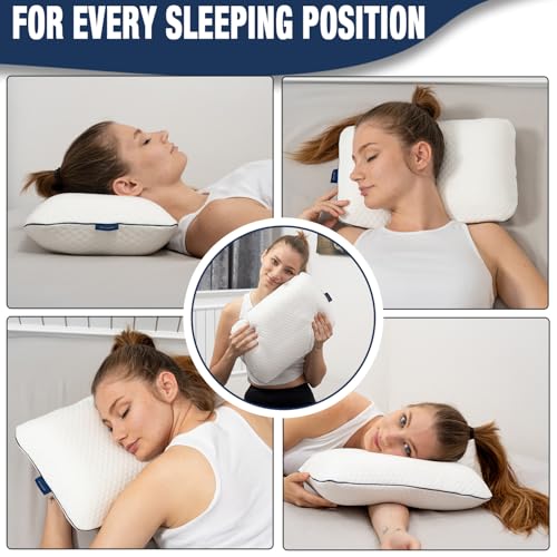 alkamto Travel & Camping Comfortable Memory Foam Pillow – Easy to Carry Portable Bag – Temperature Regulating Pillow Case (White) - Image 4