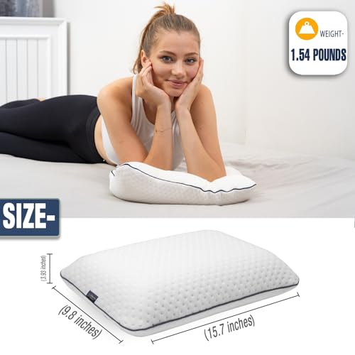 alkamto Travel & Camping Comfortable Memory Foam Pillow – Easy to Carry Portable Bag – Temperature Regulating Pillow Case (White) - Image 5