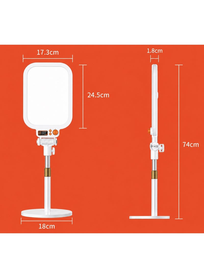 Hedge MZ026 Full Screen LED Beauty Light with Adjustable Desktop Stand Stepless Dimming Live Streaming & Photography Fill Light for Makeup, Video Recording, TikTok, YouTube & Online Meetings - Image 5