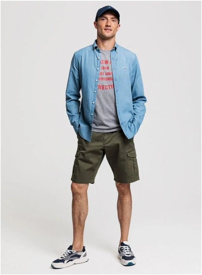 غانت قميص جانت أزرق ضيق