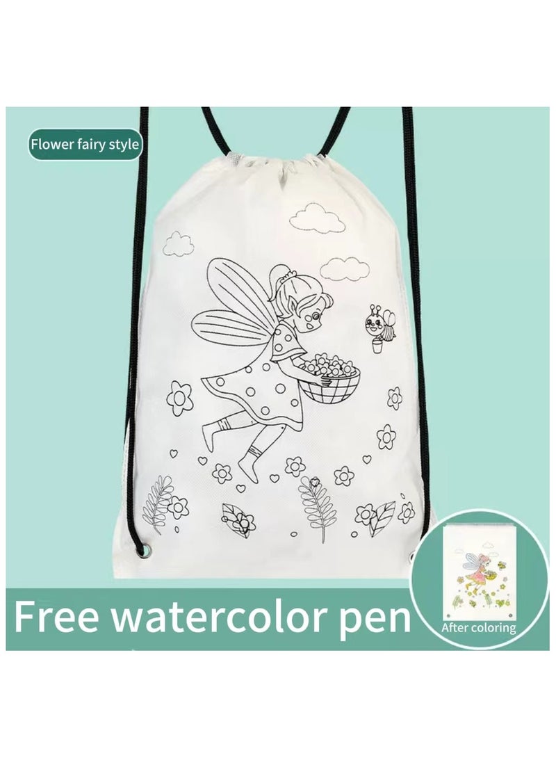 DIY Coloring Backpack Non Woven Goodie Bag Packaging for Children Party  - Image 2