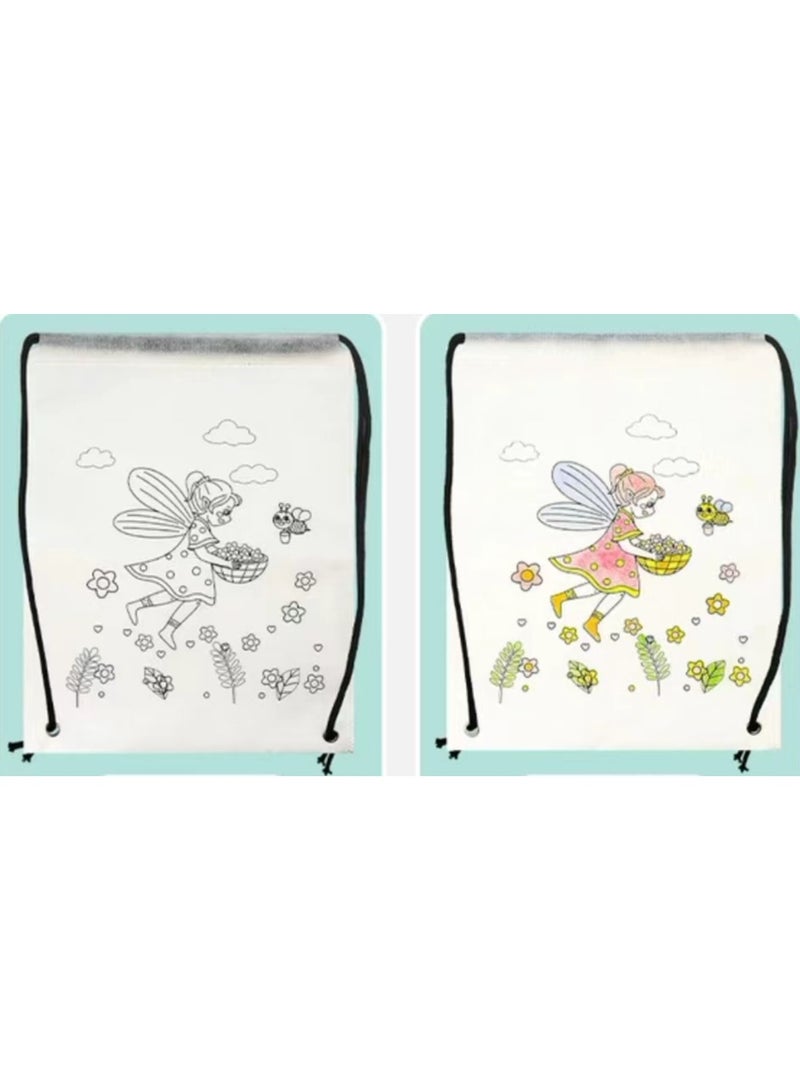 DIY Coloring Backpack Non Woven Goodie Bag Packaging for Children Party  - Image 4