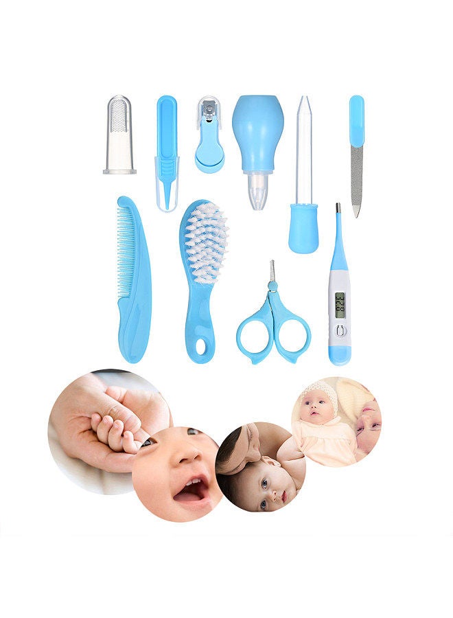 Baby Healthcare and Grooming Kit 10 PCS Digital Thermometer Comb Nail Clipper Nasal Aspirator Food Feeder Newborn Infant Shower Care Nursery Set  - Image 2