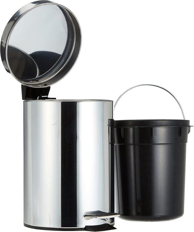 Vague Stainless Steel Pedal Bin, 3 Litre Capacity, Silver - Image 2