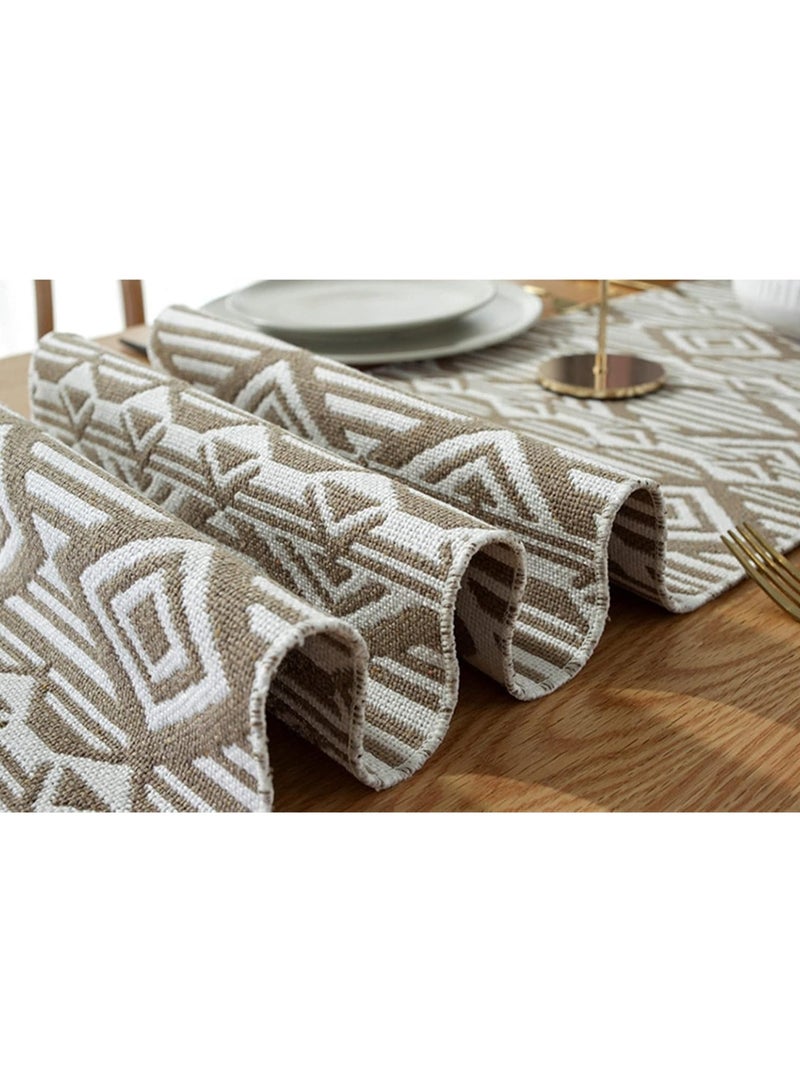 Bohemian Ethnic Scenery Table Runner Tablecloth Charm Braided Knotted Tassel Table Runner Tabletop Home Kitchen Dining Room Decor Bridal Wedding Holiday Party Decoration 35X230 Cm  - Image 4