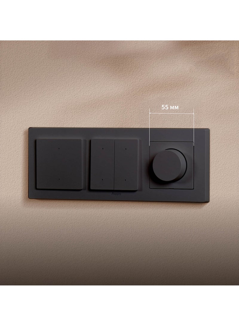 Aqara Aqara Dimmer Wall Light Switch H2 EU,Thread/Zigbee Protocol,2-in-1 Neutral,Single Switch,200W,for Dimmable LED/CFL/incandescent/Halogen/ELV Lights,Supports Apple Home,Alexa,Google and Matter,Black - Image 5
