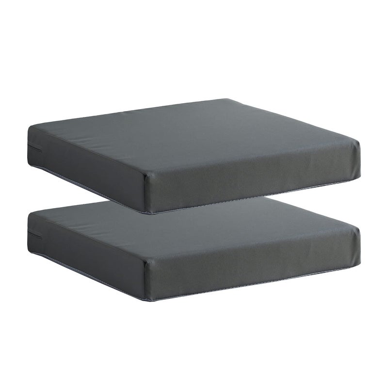 Patio Chair Cushions Non Slip Bottom Chair Pad with Ties Set of 2 Waterproof Square Outdoor Seat Cushion Replacement for Garden Swing Furniture 18x18 Inch Gray