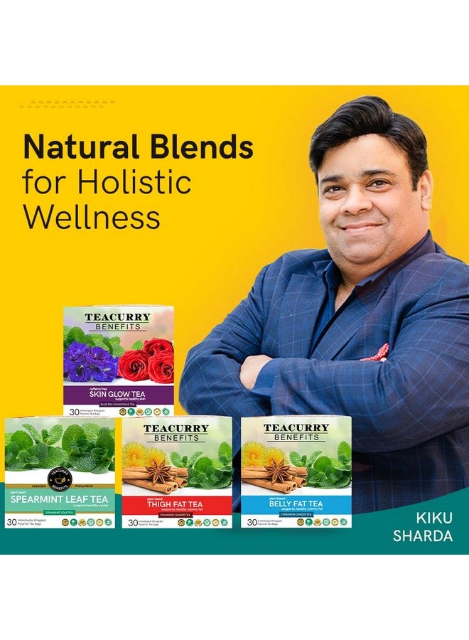 TEACURRY Slimming Tea for Weight Management (30 Tea Bags, 1 Month Pack) With Free Diet Chart | Helps Reduce Tummy & Fight Ageing | Green Tea With Cinnamon Ginger, 60 gram - Image 3