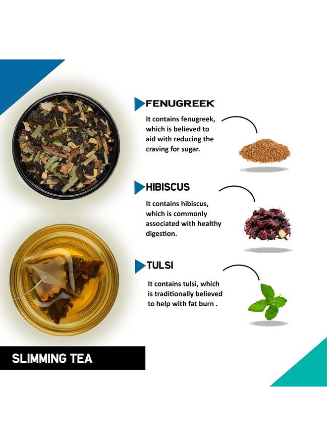 TEACURRY Slimming Tea for Weight Management (30 Tea Bags, 1 Month Pack) With Free Diet Chart | Helps Reduce Tummy & Fight Ageing | Green Tea With Cinnamon Ginger, 60 gram - Image 2