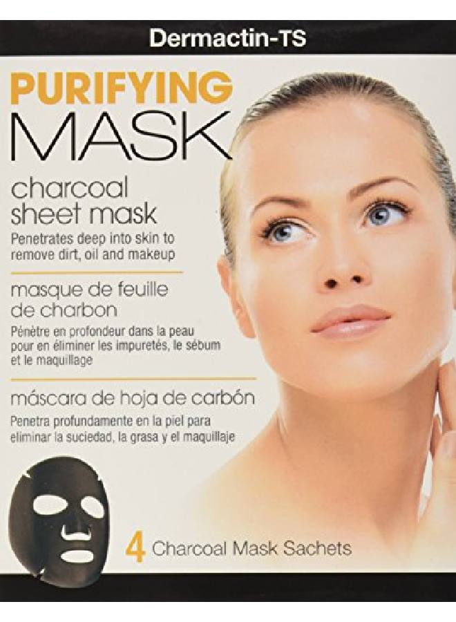 Dermactin Ts 4 Piece Pore Refining Boxed Charcoal Sheet Mask - Image 3