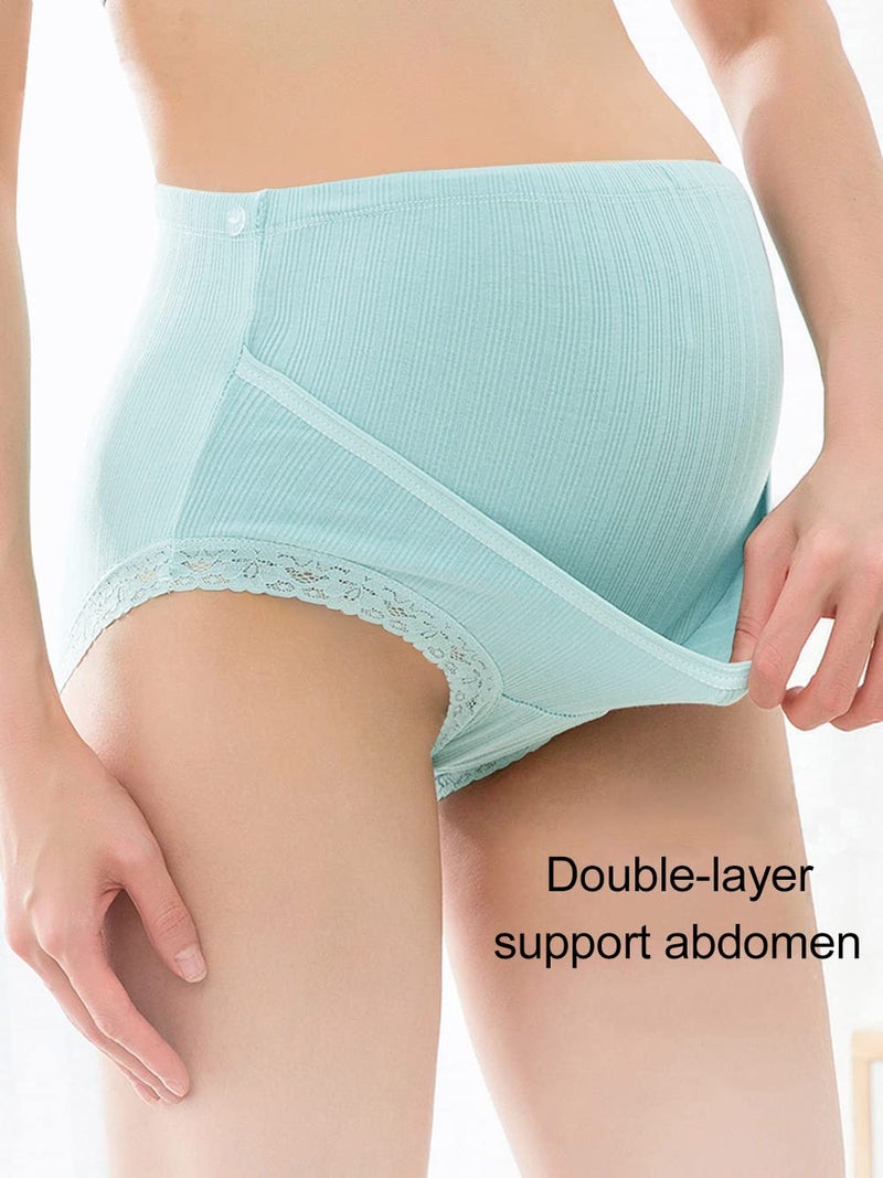 FEOYA Plus Size Maternity Underwear Over Bump Cotton Pregnancy Panties High Waist Postpartum Support Briefs, 3 Pack - Image 2