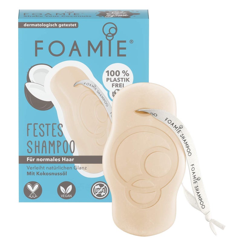 Foamie Solid Shampoo Normal Hair  Curls with Coconut Oil Hair Shampoo for Natural Shine 100 Vegan PlasticFree 80 g