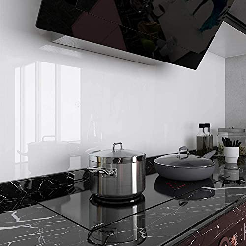 WISDOM High Glossy White Wallpaper Self-Adhesive Contact Paper Glossy Stick and Peel Removable for Cabinet Kitchen Decoration 12 x 48 inch - Image 5