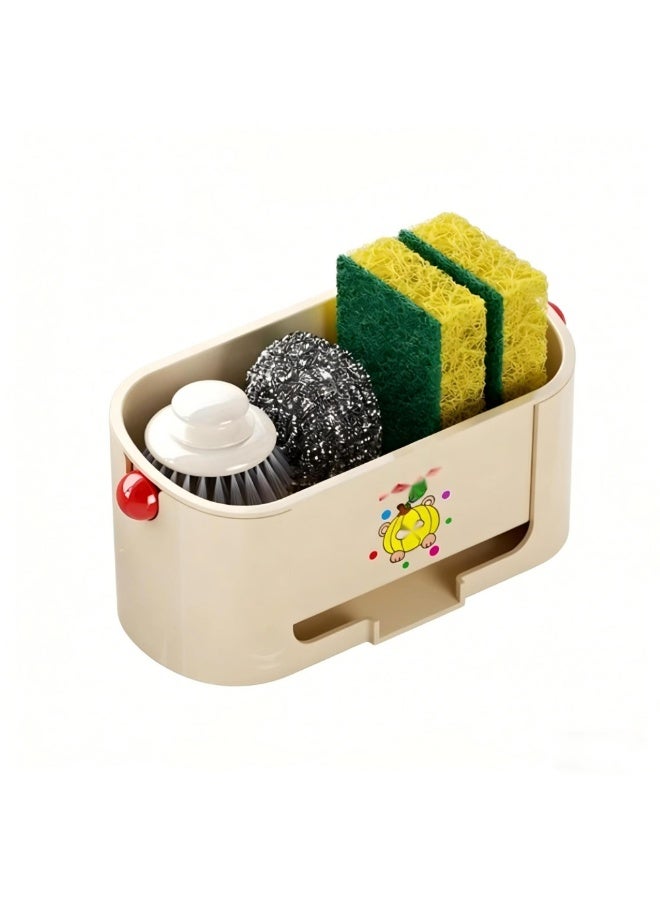 Sink draining rack, kitchen sponge, rag draining rack, bowl rack, countertop, large-capacity rag, dishwashing and storage rack - Image 1