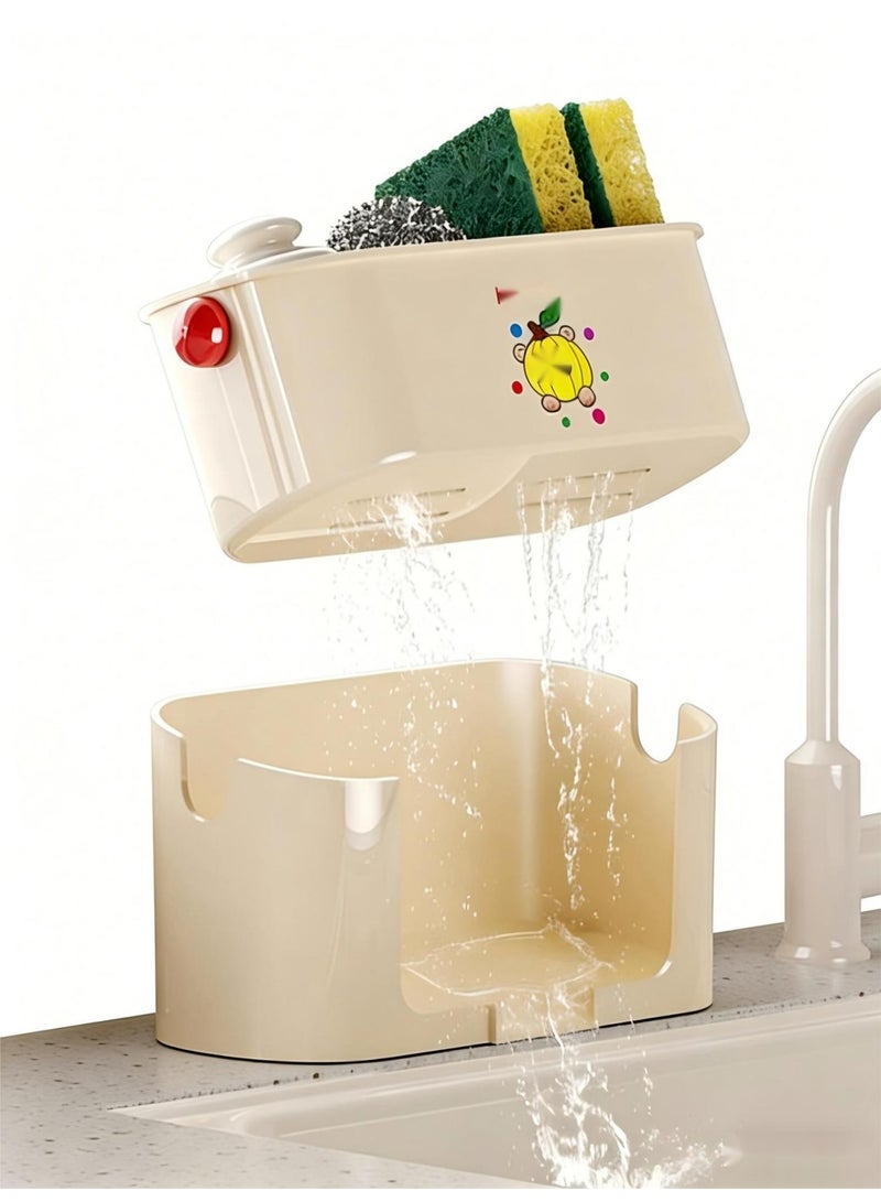 Sink draining rack, kitchen sponge, rag draining rack, bowl rack, countertop, large-capacity rag, dishwashing and storage rack - Image 3