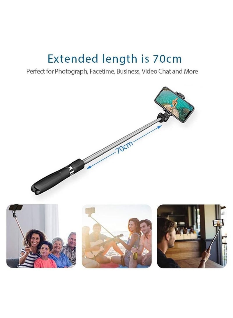 Selfie Stick, Extendable Selfie Stick with Tripod Stand and Detachable Wireless Bluetooth Remote, Ultra Compact Selfie Stick for Mobile and All Smart Phones – Black  - Image 3