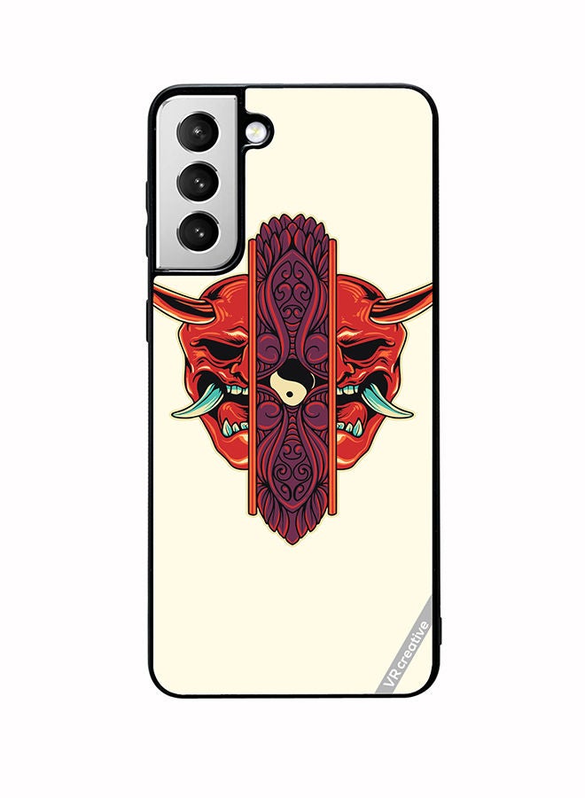 VR CREATIVE Protective Case Cover For Samsung Galaxy S22 Plus 5G Oni Mask Ornament Design Multicolour - Image 1