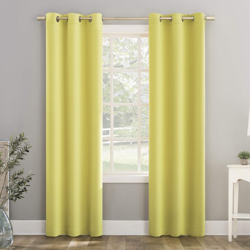 Sun Zero Riley Kids Bedroom Blackout Grommet Curtain Panel 40 x 95 Lemon Yellow
