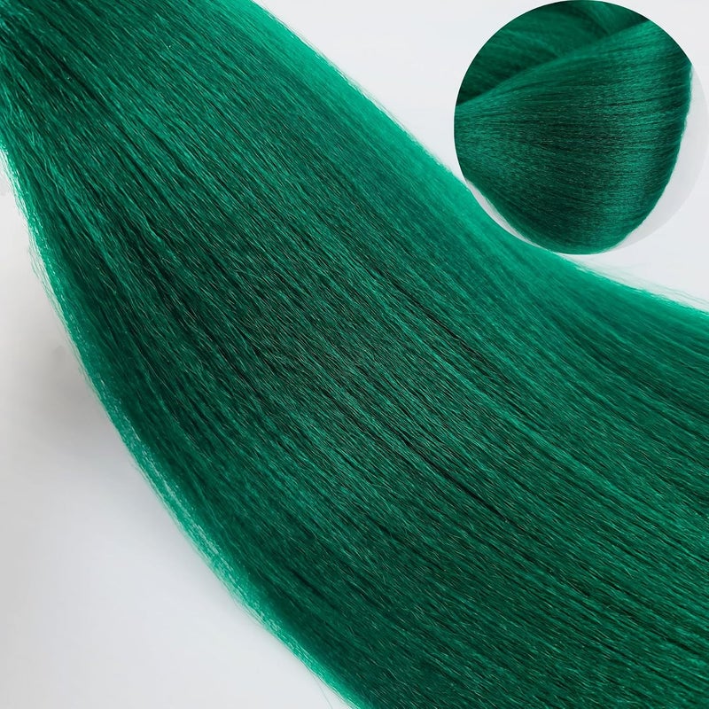 Leticia Braiding Turquoise Green Hair Pre Stretched Curly Deep Wave Boho Braiding Hair Ez Braid Hair Extensions Colorful Synthetic Braids Boho Braiding Hair Green- - Image 3