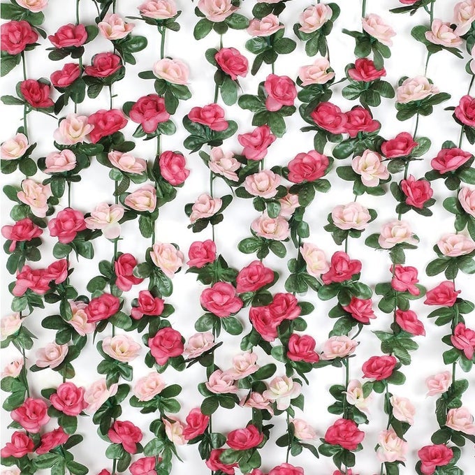 Artificial Flower Garland 10pcs 82FT Fake Rose Vine Flower Plants Hanging Rose Ivy for Home Hotel Office Wedding Party Garden Craft Art Dcor