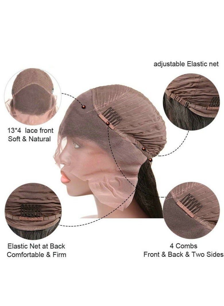 إستيل شعر مستعار مموج بشعر طبيعي مع دانتيل أمامي 13x4 سم أسود طبيعي - Image 5