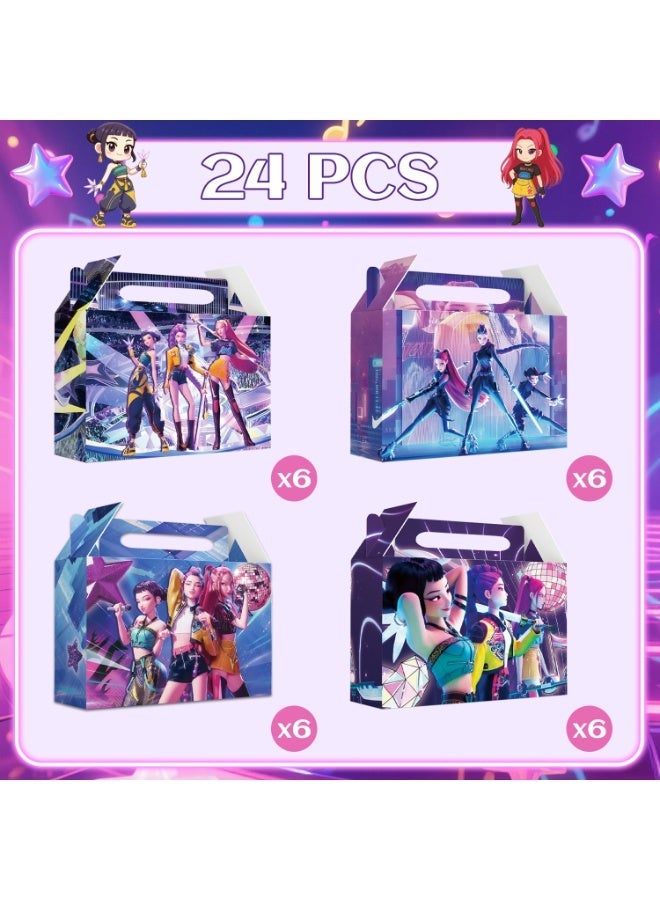 FRUITFUL PARTY 24pcs KPop Demon Hunters Party Gift Boxes Set – Double-Sided Printed Premium Paper Boxes, 16.5x20.2x7.5cm KPop Demon Hunters Themed Favor Boxes for Birthday Party Supplies, Goodie Boxes for Kids Return Gifts, Birthday Party Favor Packaging - Image 3