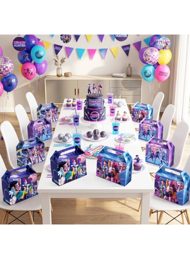 FRUITFUL PARTY 24pcs KPop Demon Hunters Party Gift Boxes Set – Double-Sided Printed Premium Paper Boxes, 16.5x20.2x7.5cm KPop Demon Hunters Themed Favor Boxes for Birthday Party Supplies, Goodie Boxes for Kids Return Gifts, Birthday Party Favor Packaging - Image 4