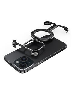 For iPhone 15 Plus MagSafe Magnetic Frameless Holder Phone Case(Black)