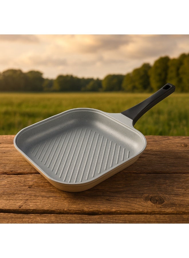 Lahoya Granite Grill Pan Beige 28 cm – Professional Grilling with Amazing Flavor! 🍖✨ - Image 1